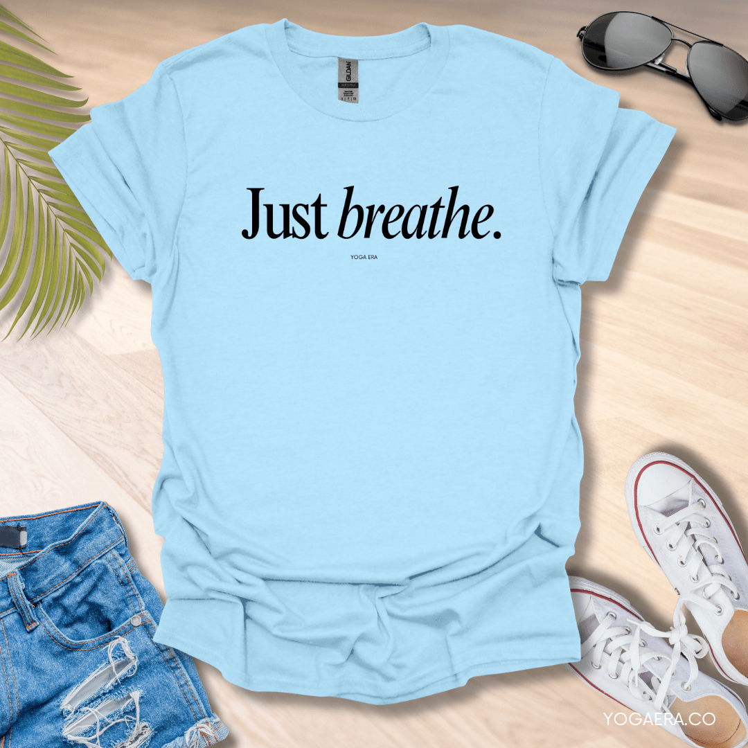 Just Breathe Tee Light Blue / S T-Shirt Yoga Era
