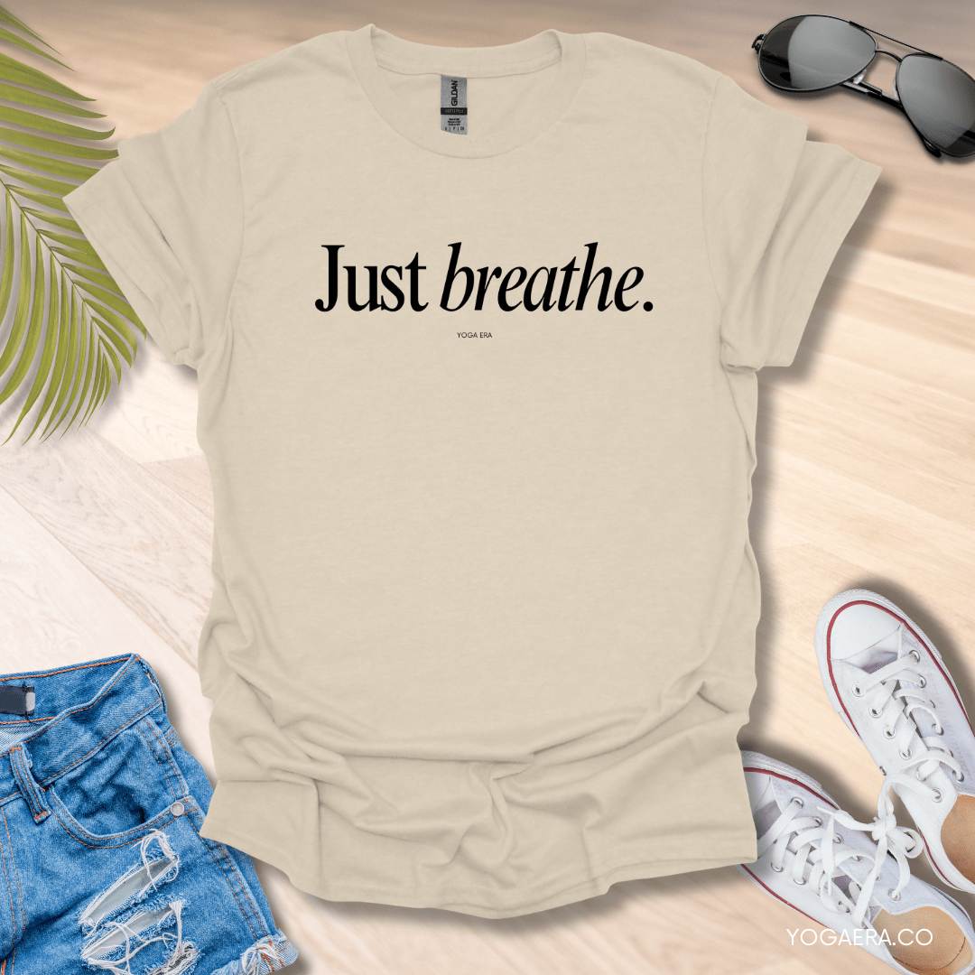 Just Breathe Tee Natural / S T-Shirt Yoga Era