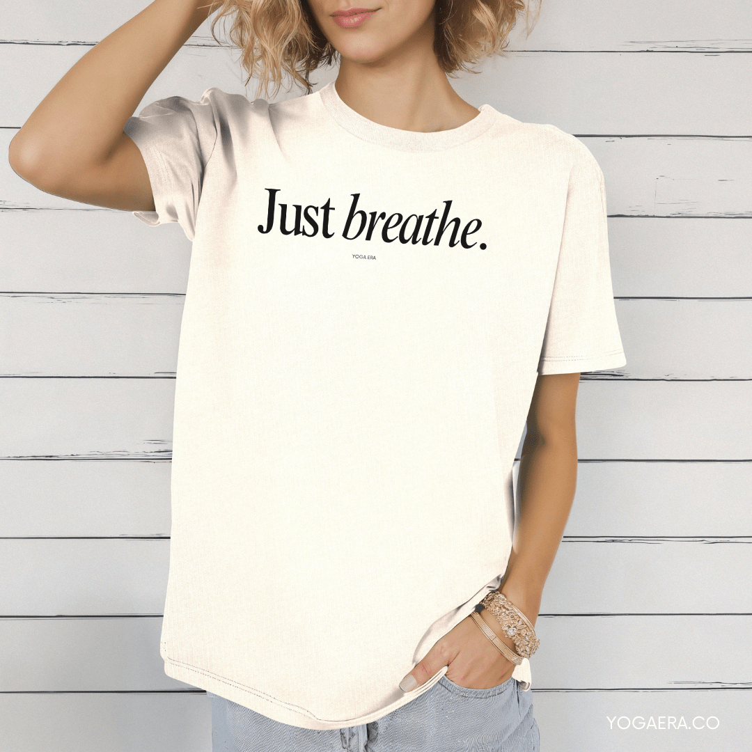 Just Breathe Tee T-Shirt Yoga Era