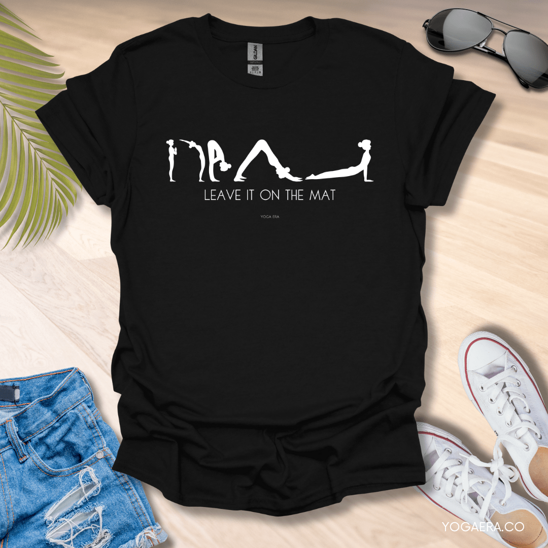Leave It on the Mat Yoga Sequence Tee Black / S T-Shirt Yoga Era
