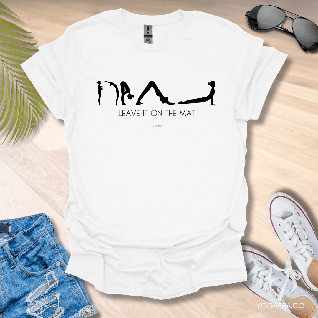 Leave It on the Mat Yoga Sequence Tee White / S T-Shirt Yoga Era