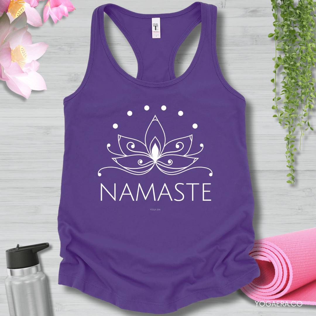 Line Art Lotus Flower Namaste Tank XS / Purple Rush Tank Top Yoga Era
