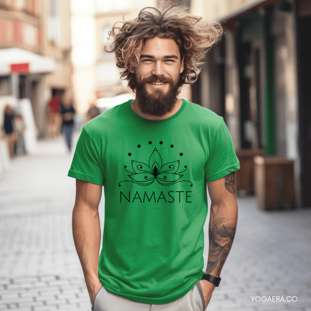 Line Art Lotus Flower Namaste Tee T-Shirt Yoga Era