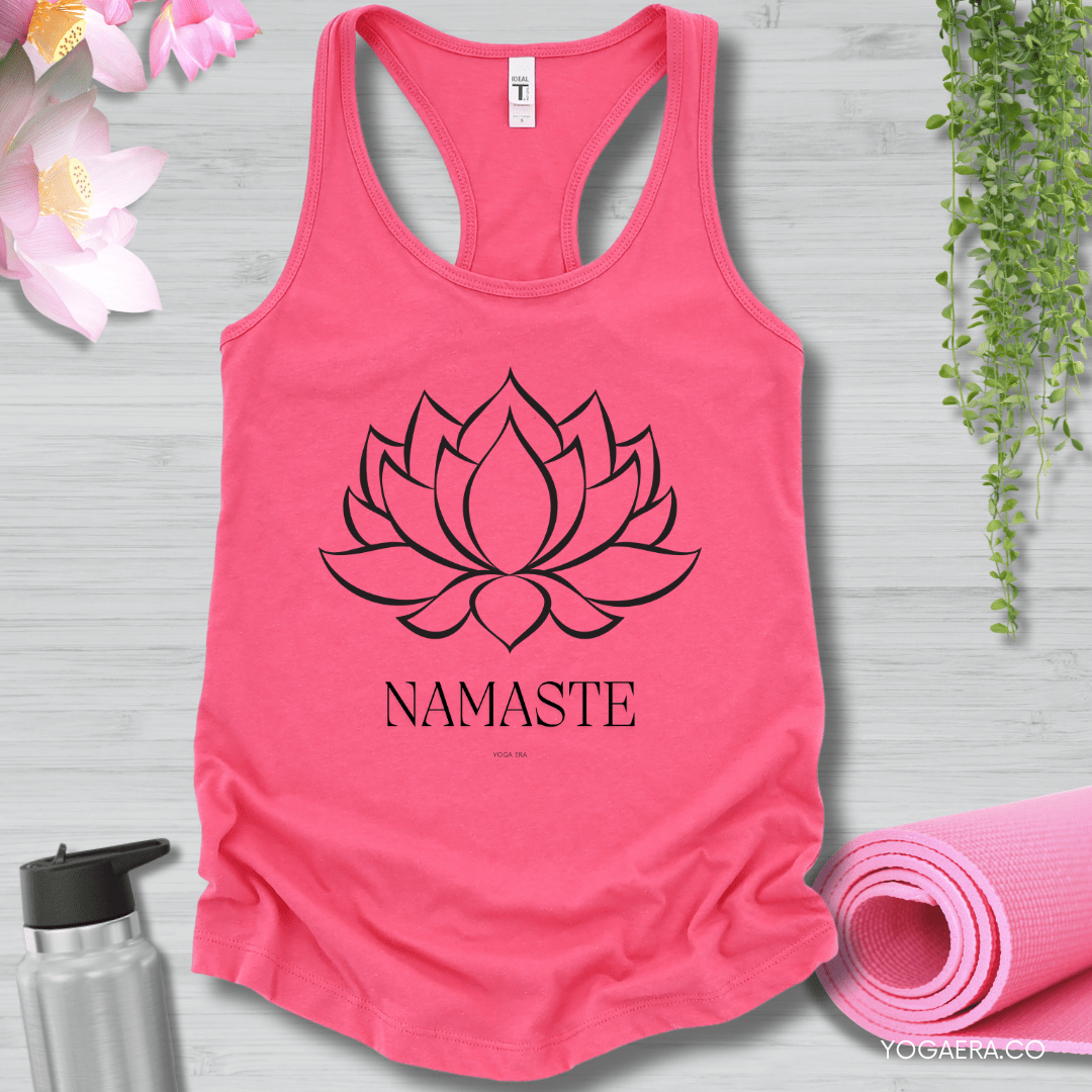 Lotus Flower Namaste Tank XS / Hot Pink Tank Top Yoga Era