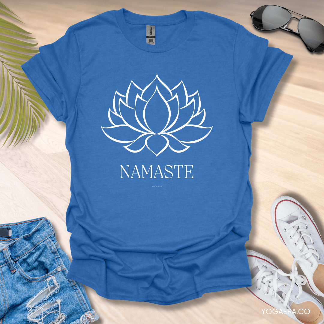 Lotus Flower Namaste Tee Heather Royal / S T-Shirt Yoga Era
