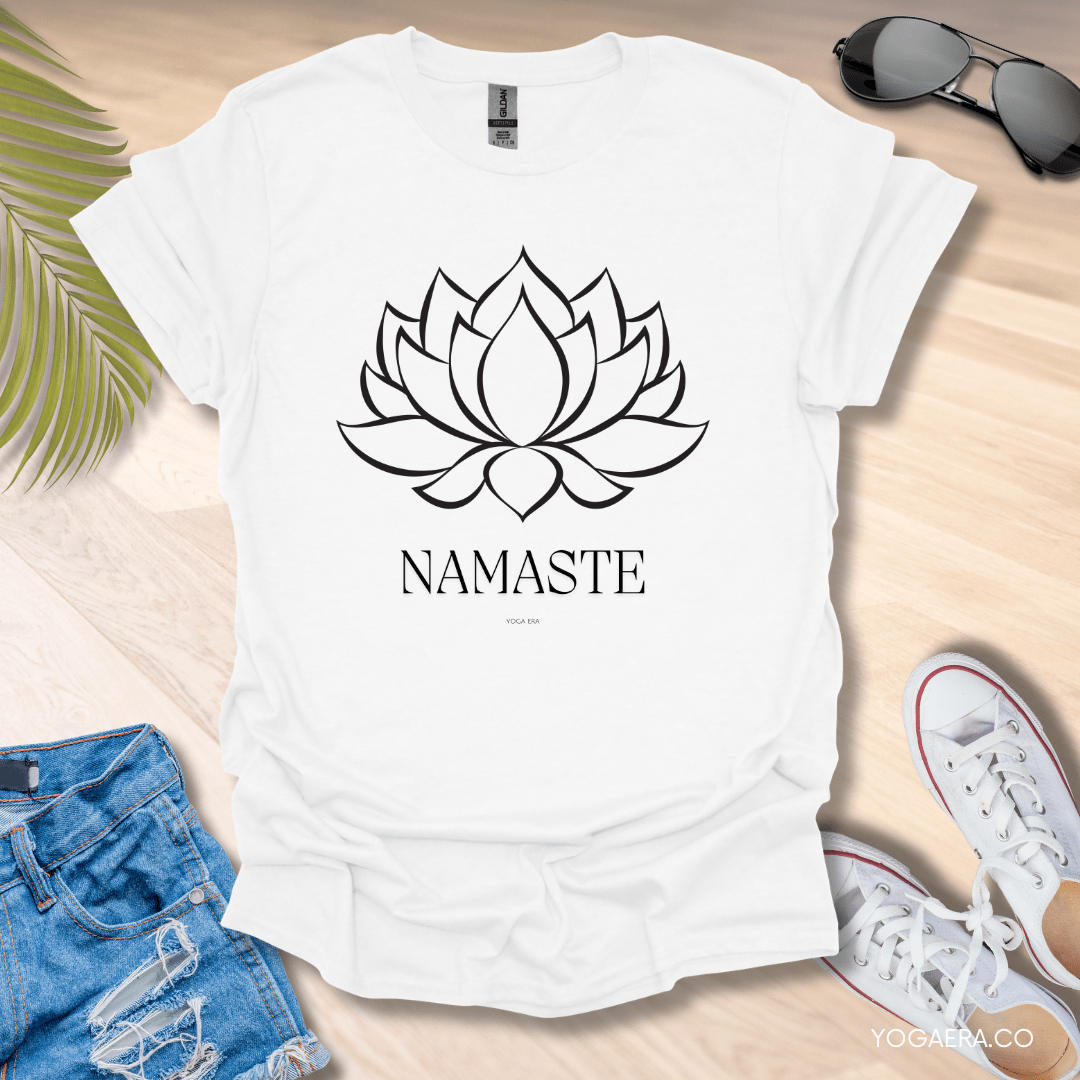 Lotus Flower Namaste Tee White / S T-Shirt Yoga Era