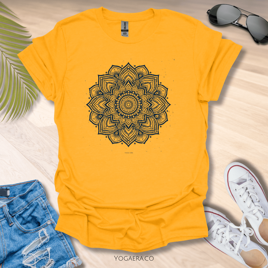 Mandala Flower Tee Gold / S T-Shirt Yoga Era