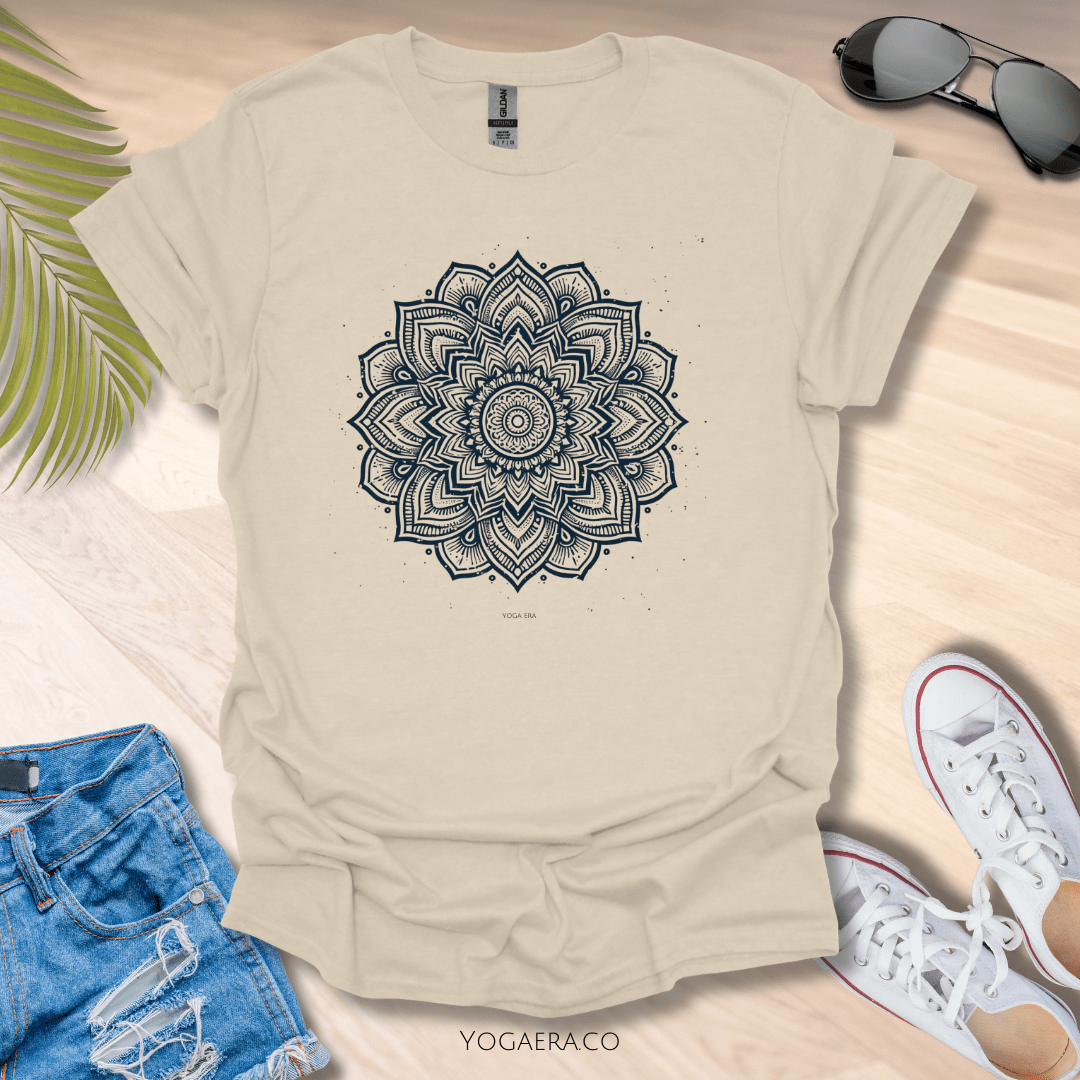 Mandala Flower Tee Natural / S T-Shirt Yoga Era