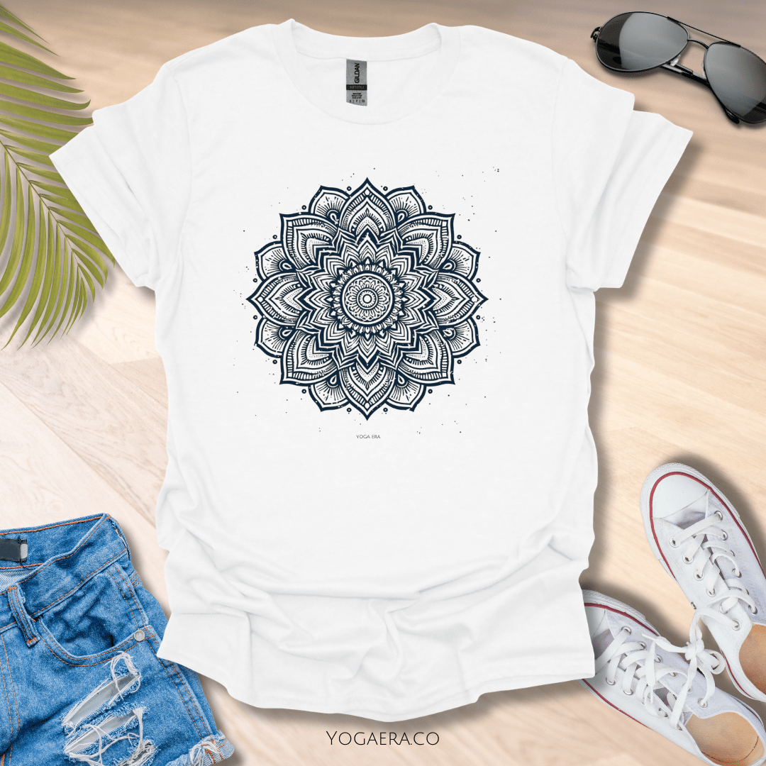 Mandala Flower Tee White / S T-Shirt Yoga Era