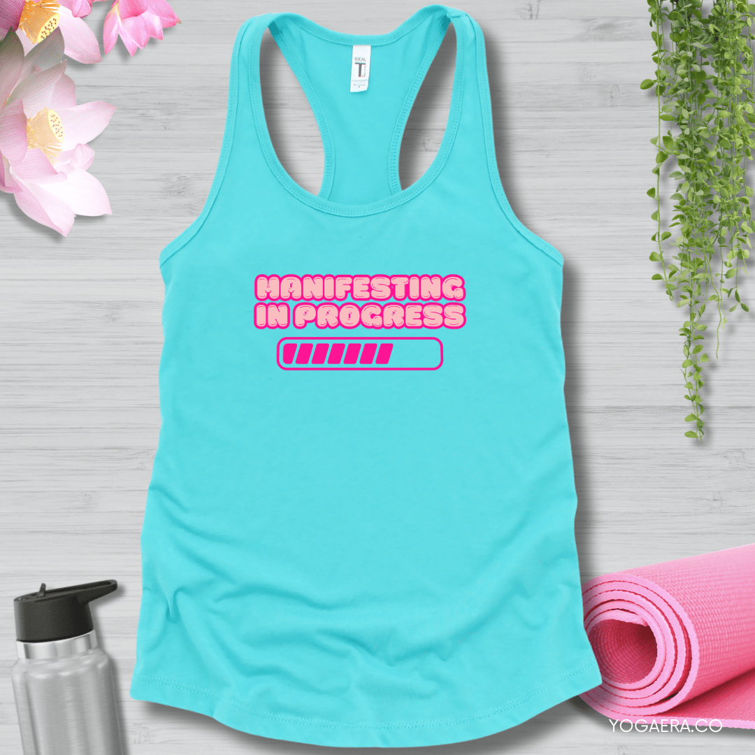 Manifesting in Progress Tank 💫 XS / Tahiti Blue Tank Top Yoga Era