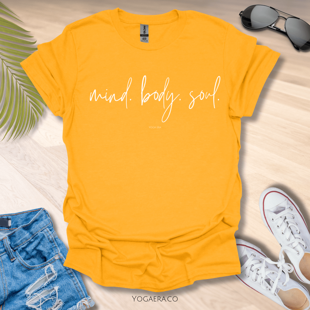 Mind, Body, Soul Tee Gold / L T-Shirt Yoga Era