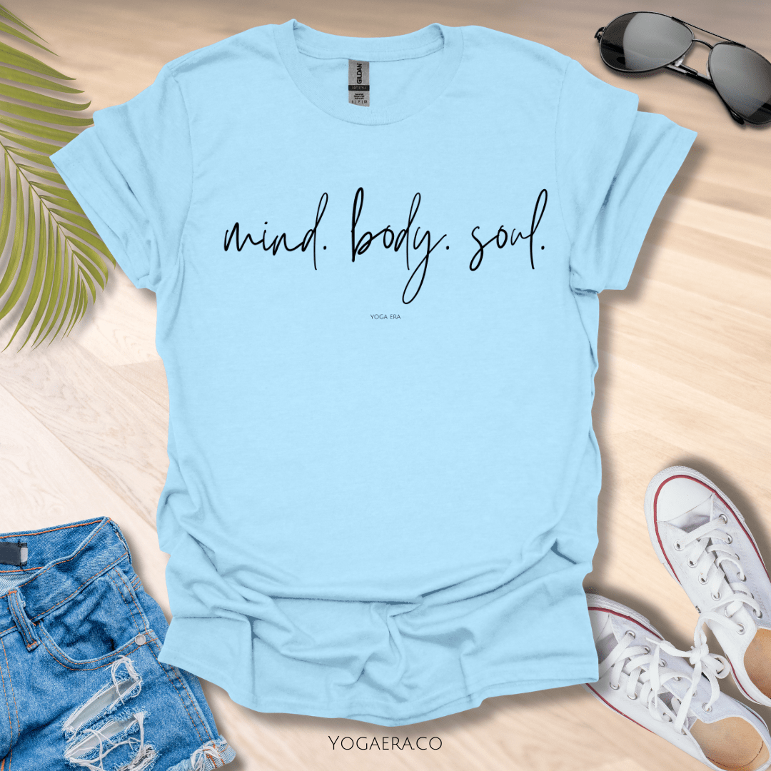 Mind, Body, Soul Tee Light Blue / L T-Shirt Yoga Era