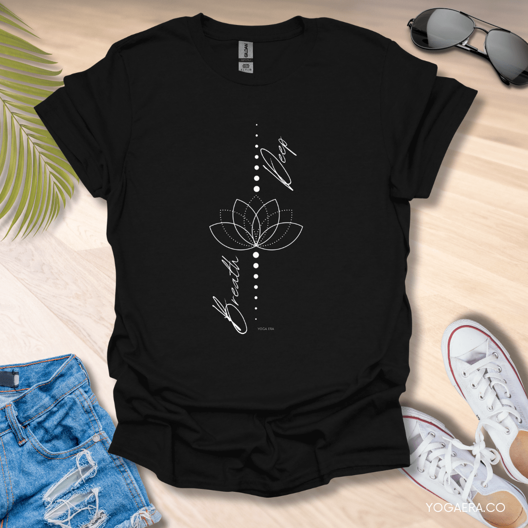 Minimalist Breath Deep Tee Black / S T-Shirt Yoga Era