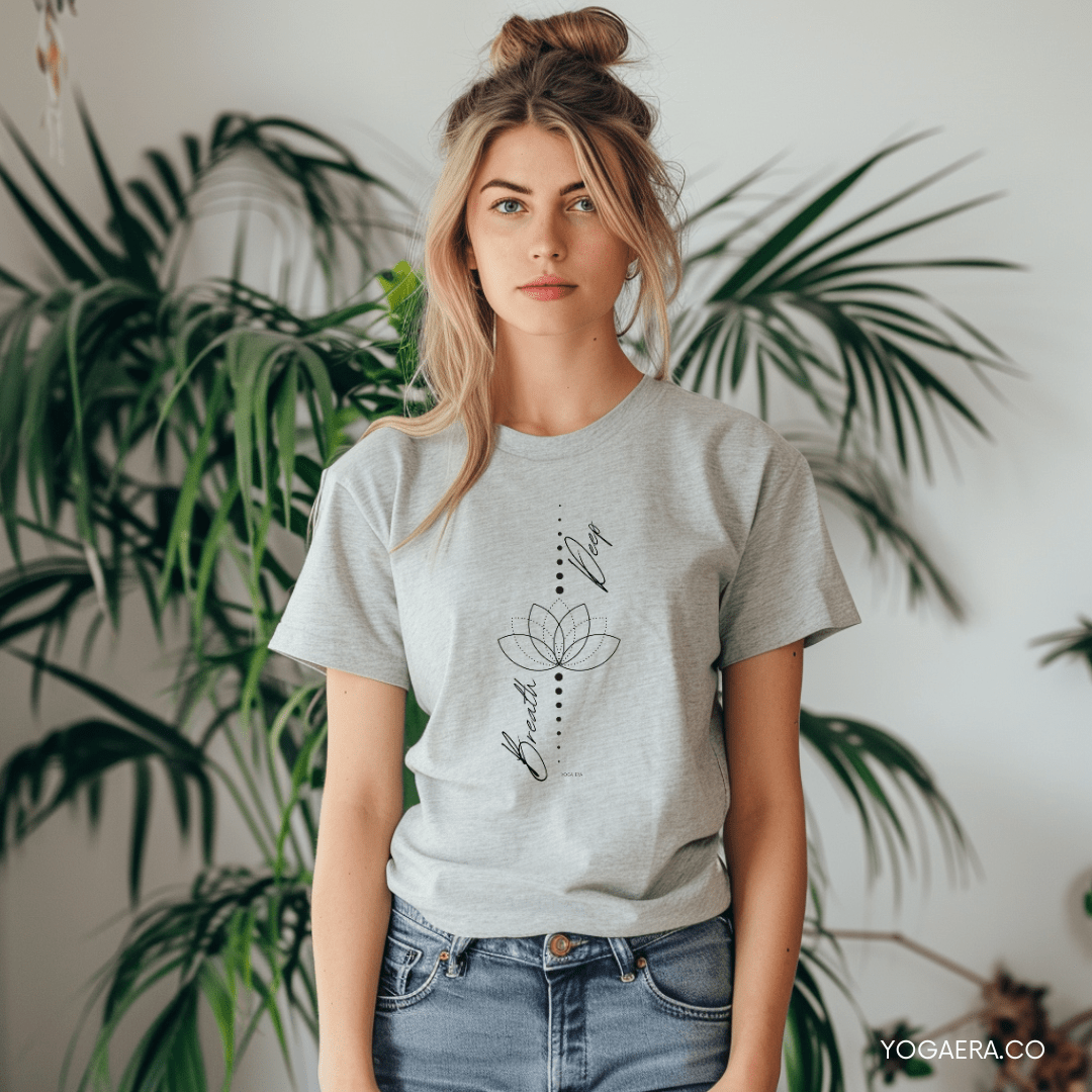 Minimalist Breath Deep Tee T-Shirt Yoga Era