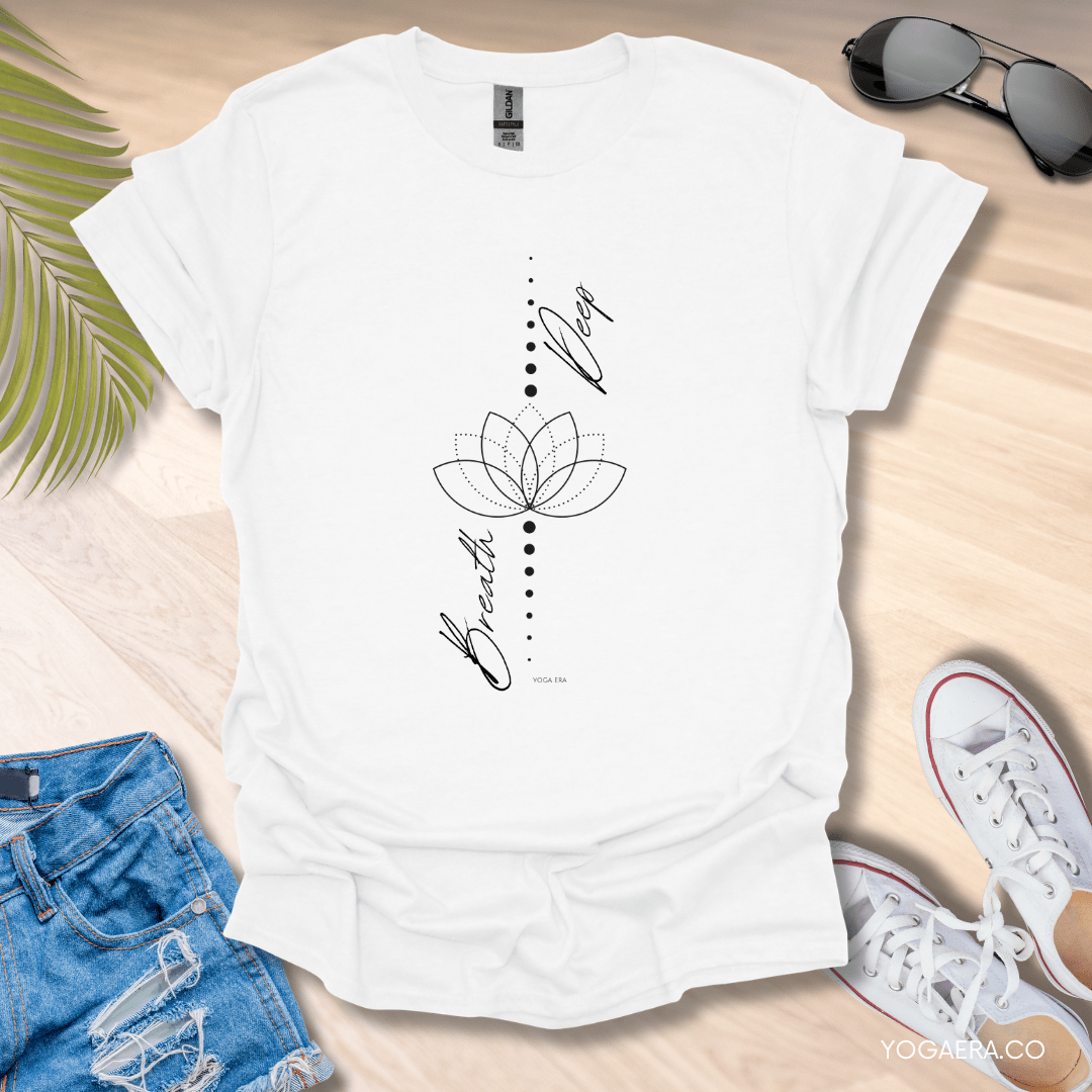 Minimalist Breath Deep Tee White / S T-Shirt Yoga Era