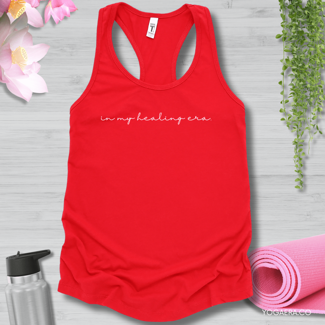 Minimalist In My Healing Era Tank XS / Red Tank Top Yoga Era
