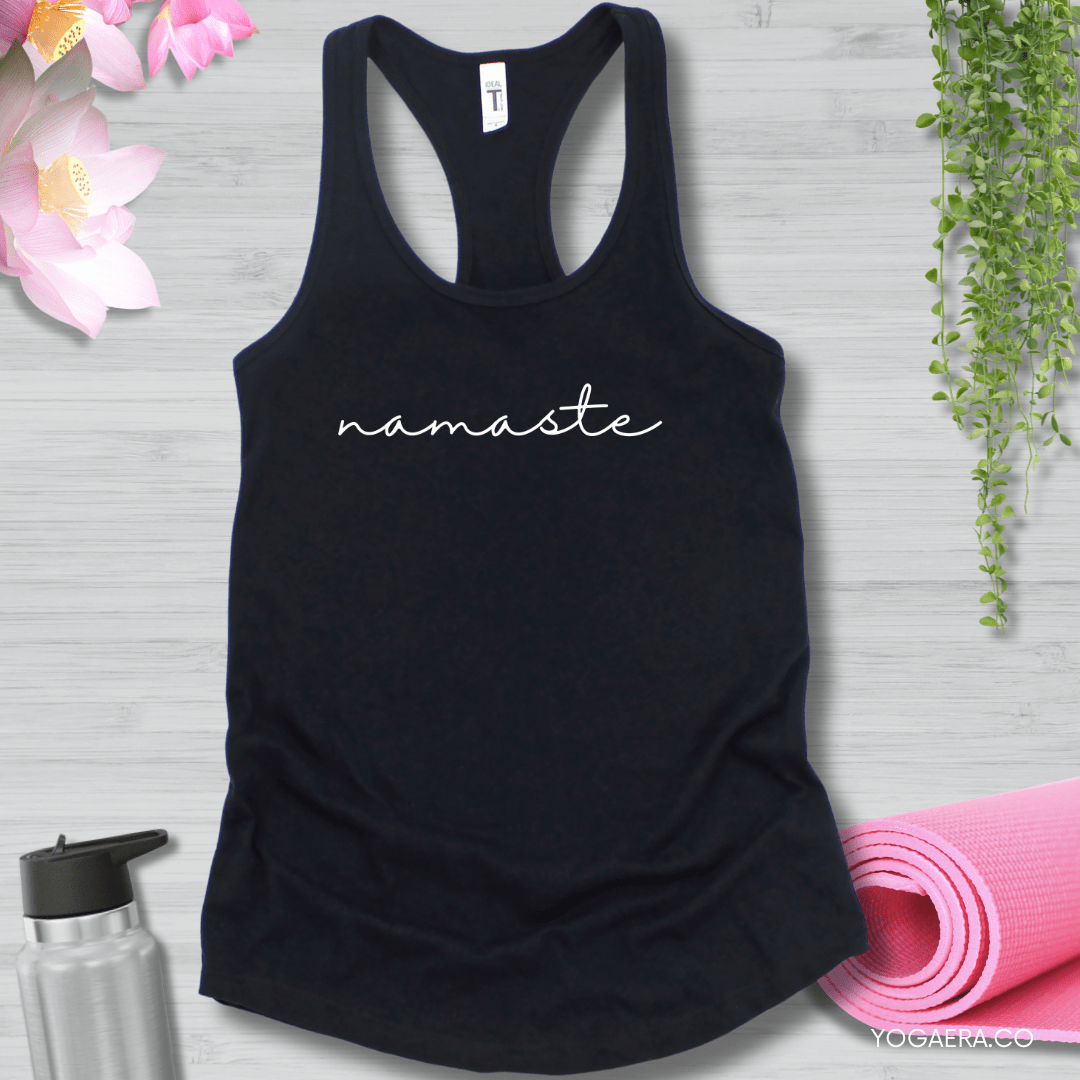 Minimalist Namaste Tank 🙏🏻 XS / Black Tank Top Yoga Era
