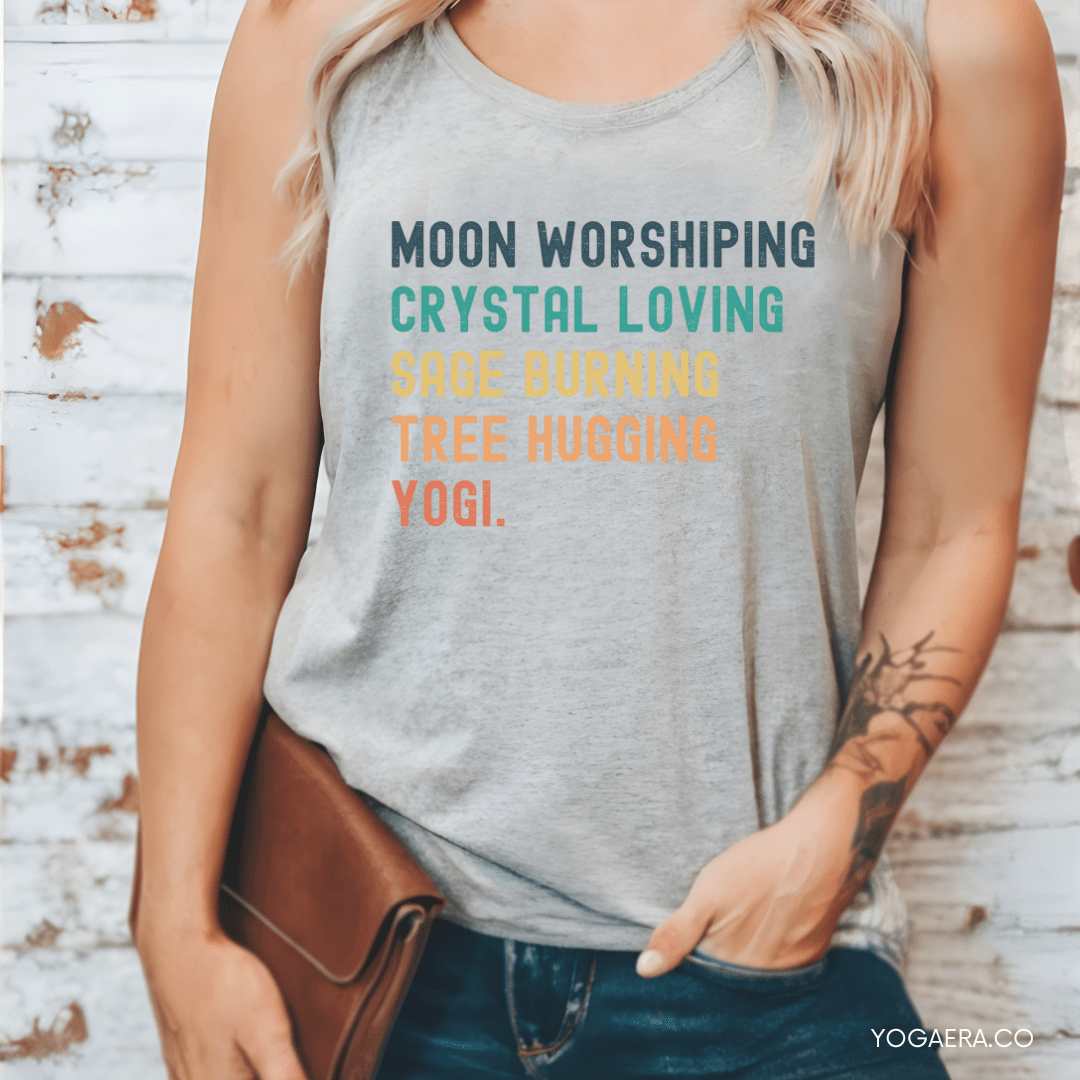 Moon Worshiping, Crystal Loving, Sage Burning, Tree Hugging, Yogi Tank Tank Top Yoga Era