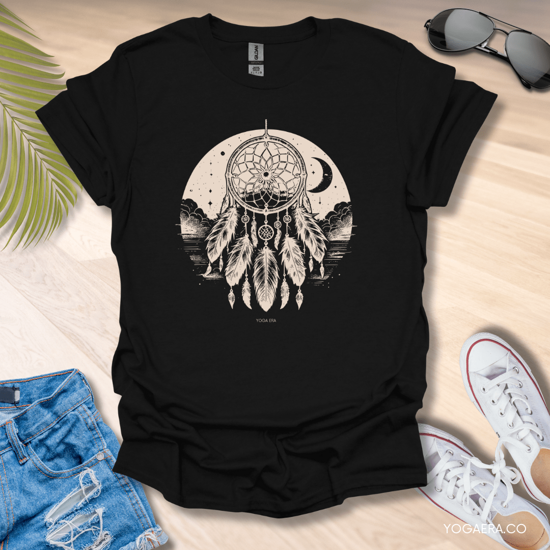 Moonlit Dreamcatcher Tee Black / S T-Shirt Yoga Era