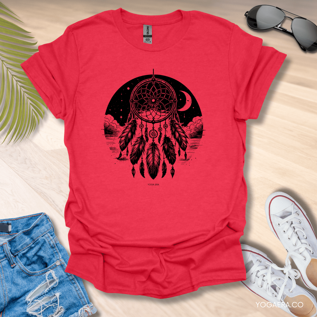 Moonlit Dreamcatcher Tee Heather Red / S T-Shirt Yoga Era