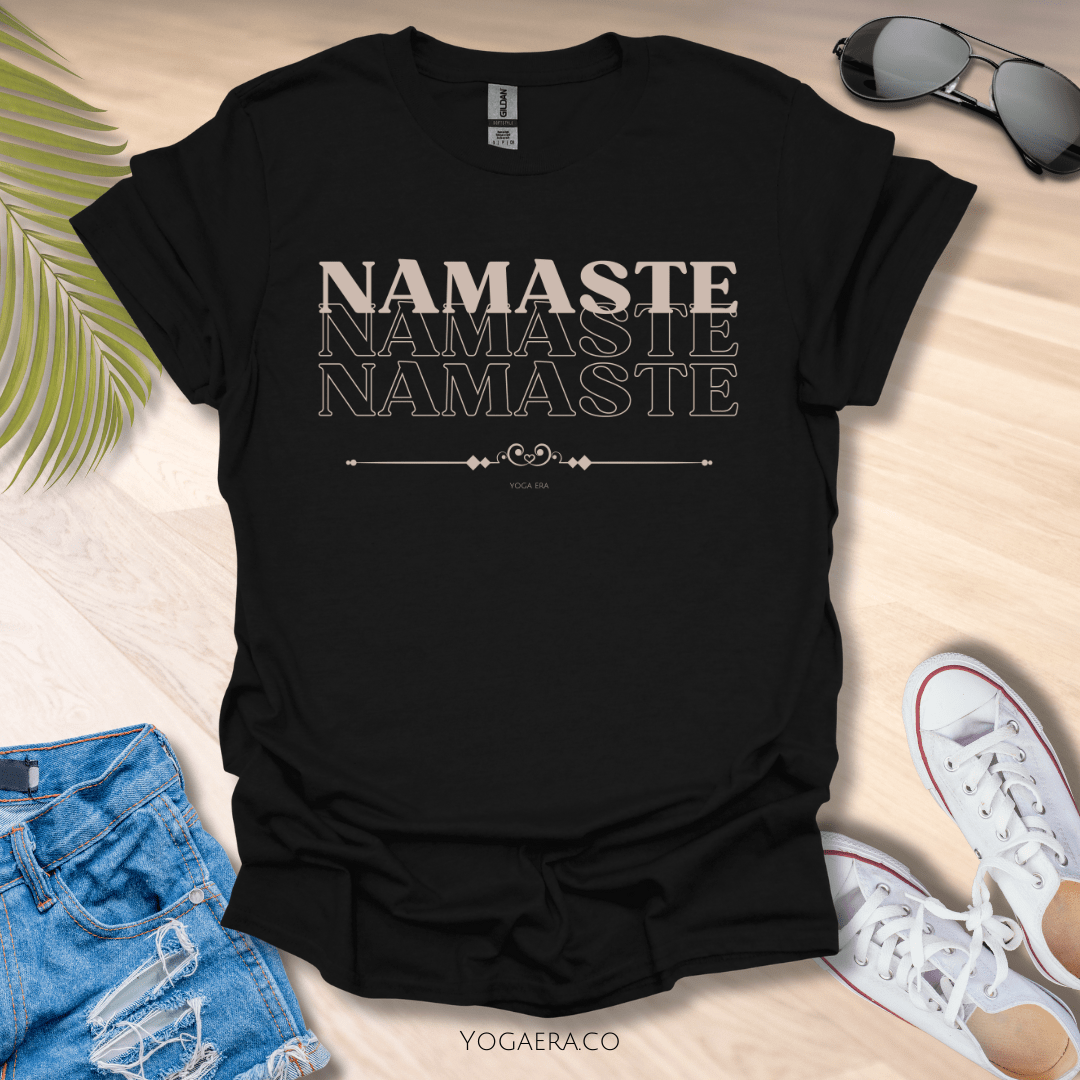 Namaste Namaste Namaste Tee Black / S T-Shirt Yoga Era