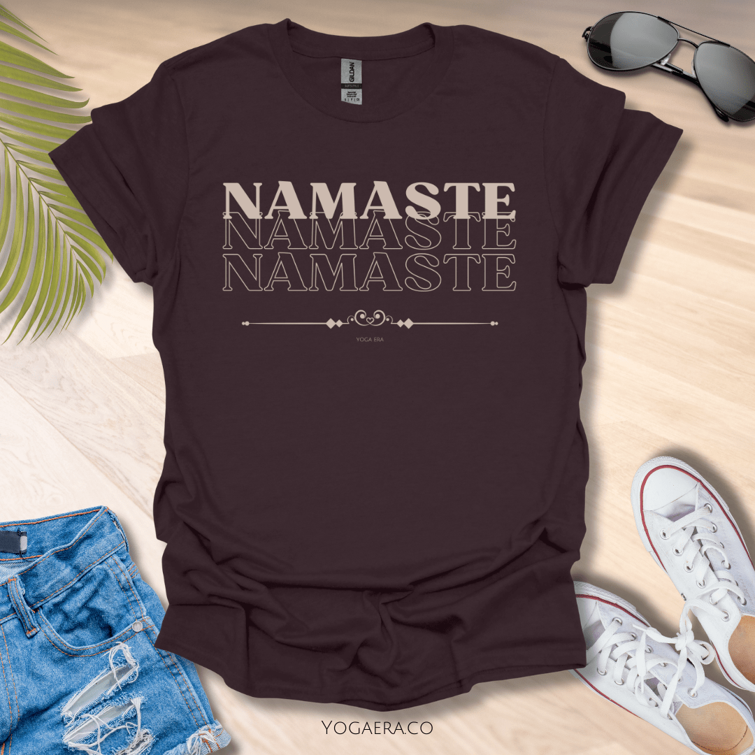 Namaste Namaste Namaste Tee Dark Chocolate / S T-Shirt Yoga Era