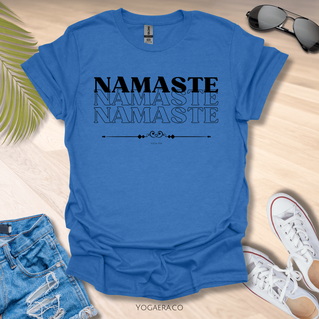 Namaste Namaste Namaste Tee Heather Royal / S T-Shirt Yoga Era