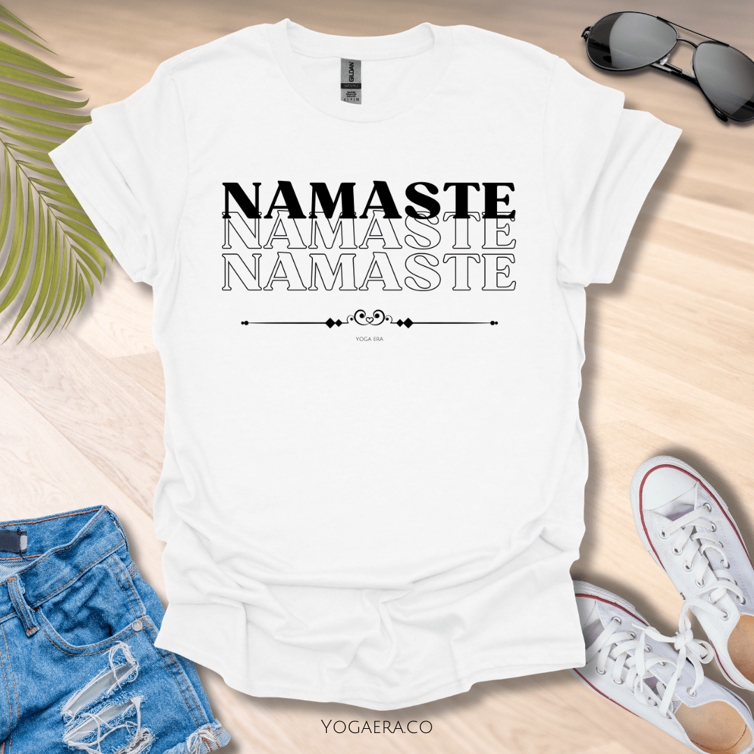 Namaste Namaste Namaste Tee White / L T-Shirt Yoga Era