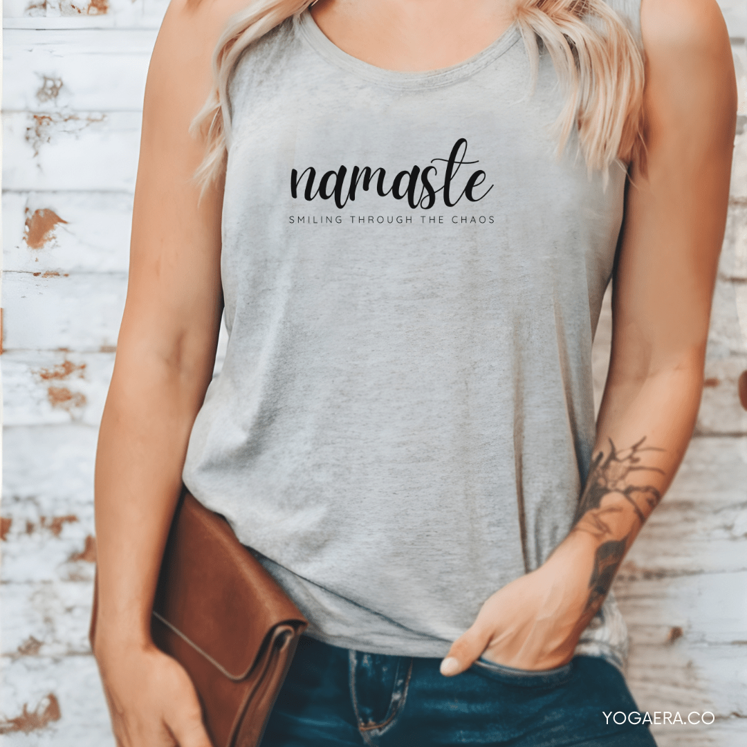 Namaste Smiling Through the Chaos Tank Tank Top Yoga Era