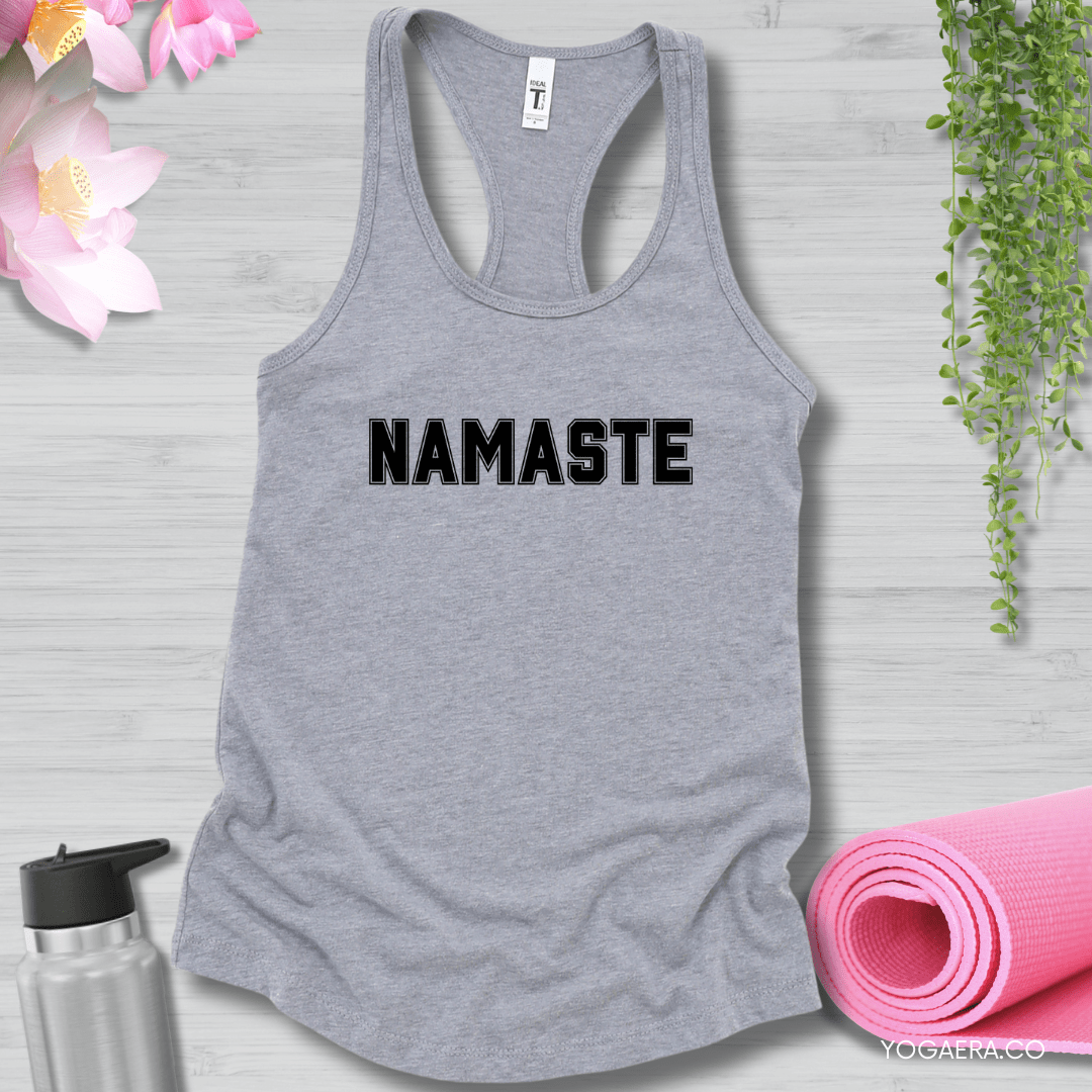 Namaste Tank • Trending College Font XS / Heather Grey Tank Top Yoga Era