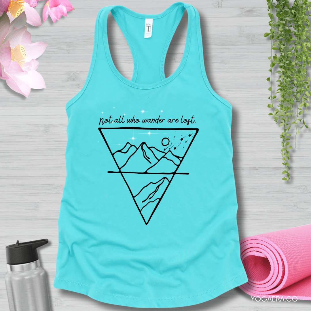 Not All Who Wander Are Lost Tank XS / Tahiti Blue Tank Top Yoga Era