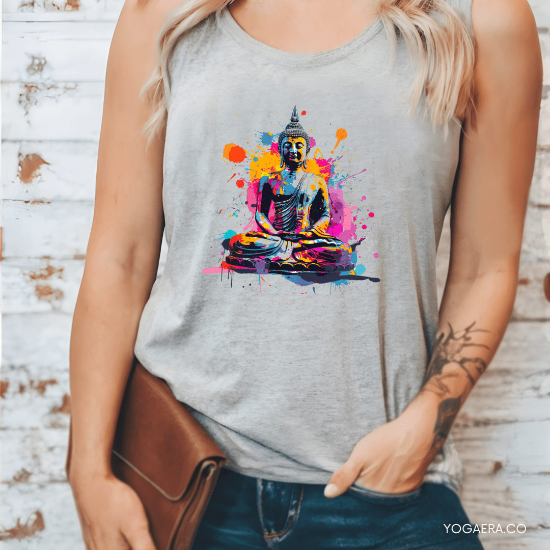 Paint Splatter Buddha Tank Tank Top Yoga Era