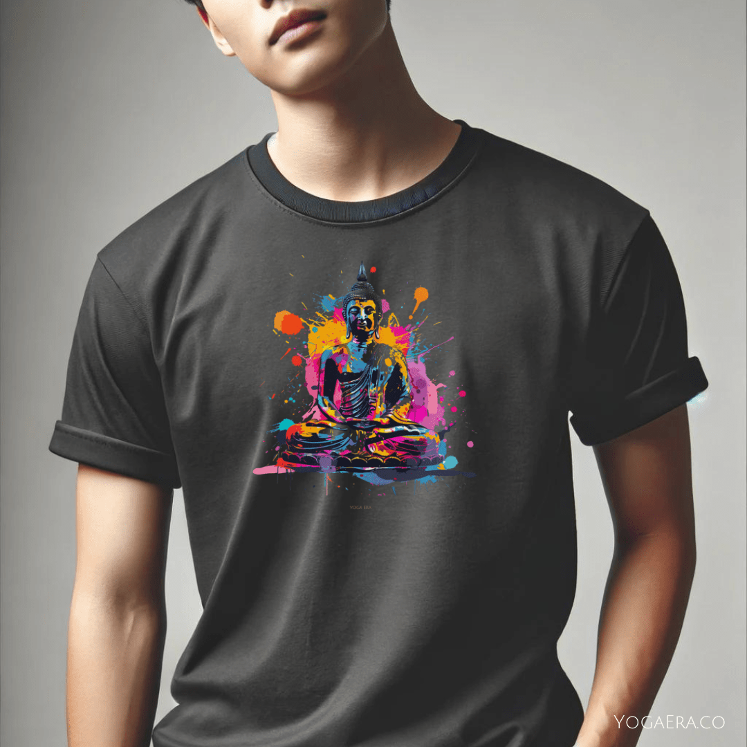 Paint Splatter Buddha Tee T-Shirt Yoga Era