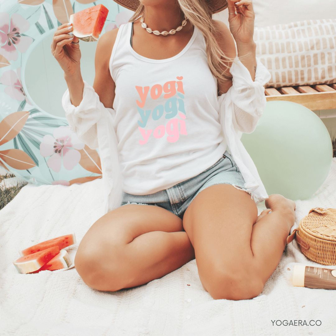 Pastel Wavy Yogi Tank Tank Top Yoga Era