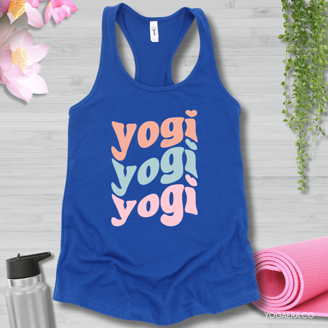 Pastel Wavy Yogi Tank XS / Royal Tank Top Yoga Era