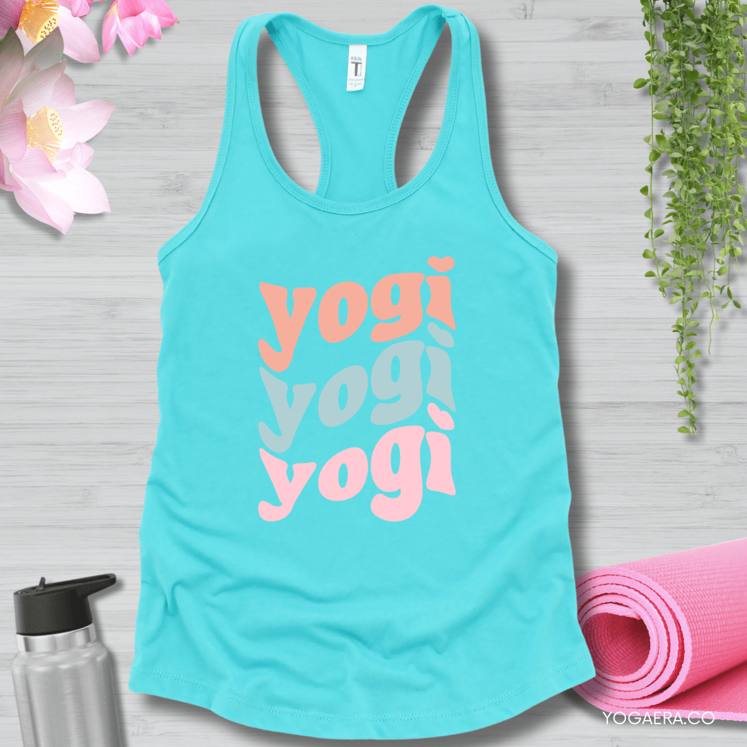 Pastel Wavy Yogi Tank XS / Tahiti Blue Tank Top Yoga Era
