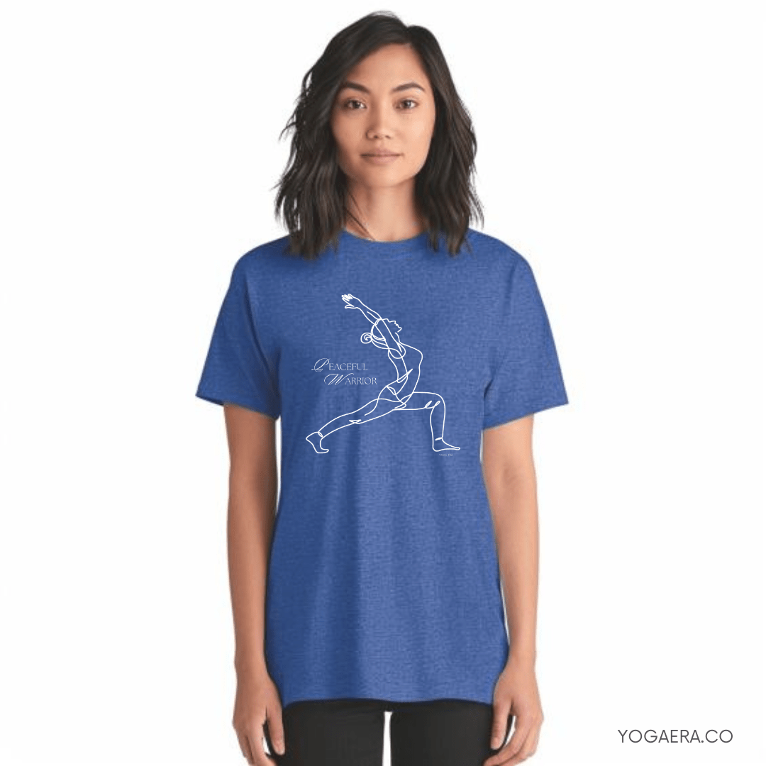 Peaceful Warrior Line Art Yogi Tee T-Shirt Yoga Era
