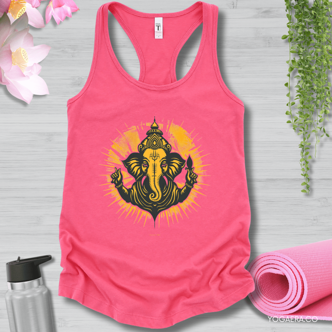 Retro Ganesha Tank XS / Hot Pink Tank Top Yoga Era