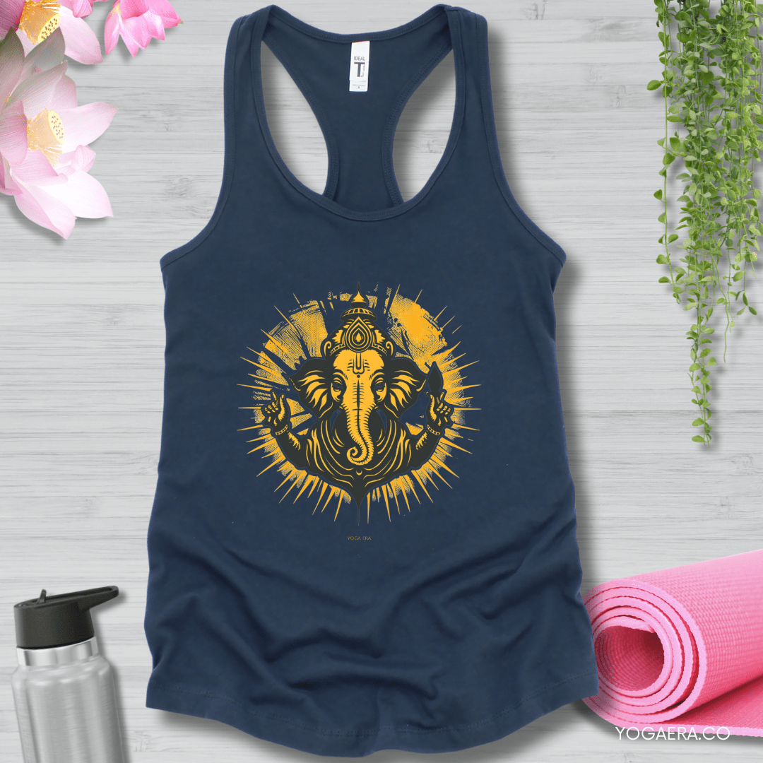Retro Ganesha Tank XS / Indigo Tank Top Yoga Era