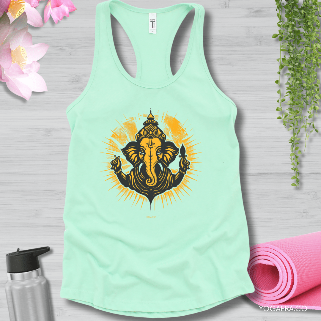 Retro Ganesha Tank XS / Mint Tank Top Yoga Era