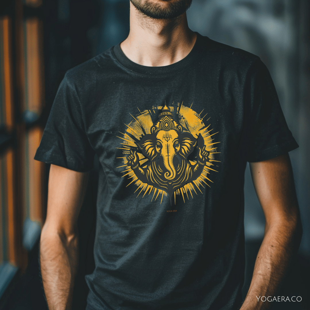 Retro Ganesha Tee • The elephant headed deity, remover of obstacles T-Shirt Yoga Era