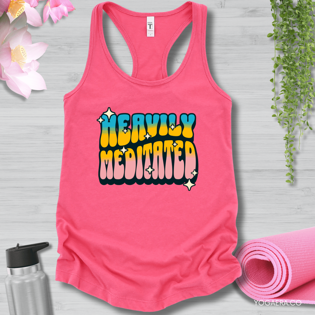 Retro Heavily Meditated Tank XS / Hot Pink Tank Top Yoga Era