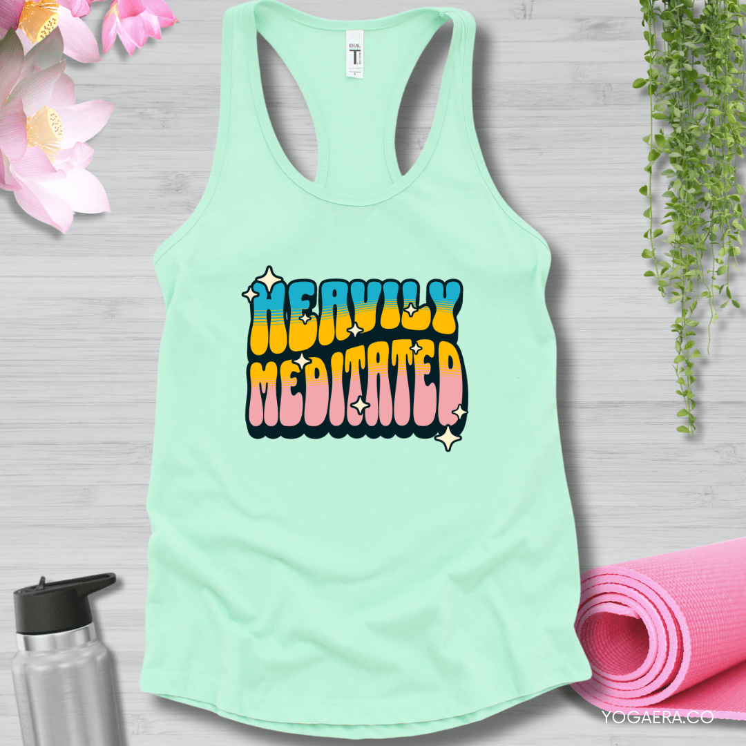 Retro Heavily Meditated Tank XS / Mint Tank Top Yoga Era