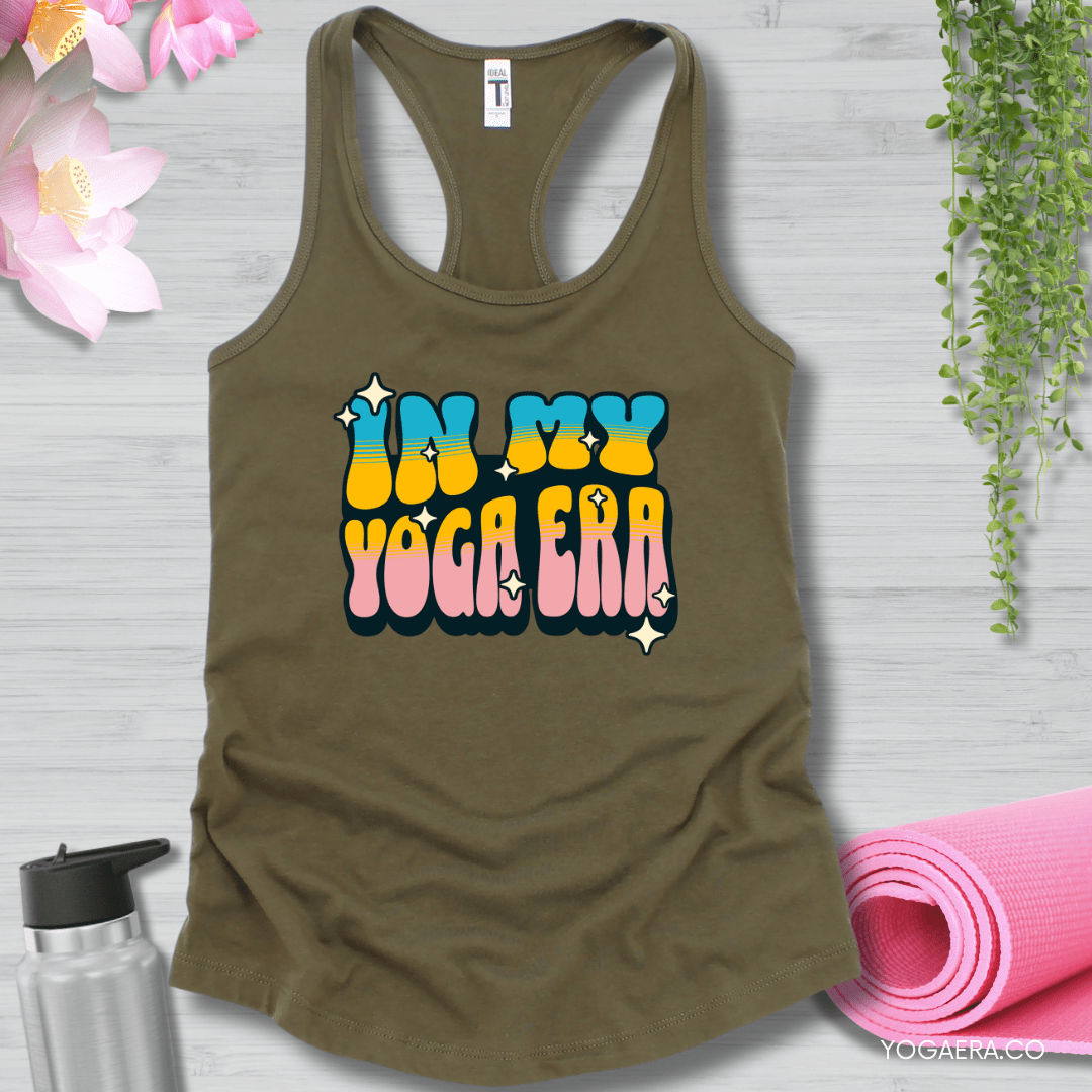 Retro In My Yoga Era Tank XS / Military Green Tank Top Yoga Era