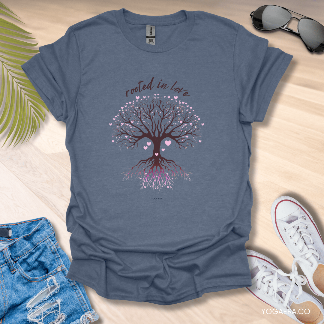 Rooted in Love Tree Tee Heather Indigo / S T-Shirt Yoga Era