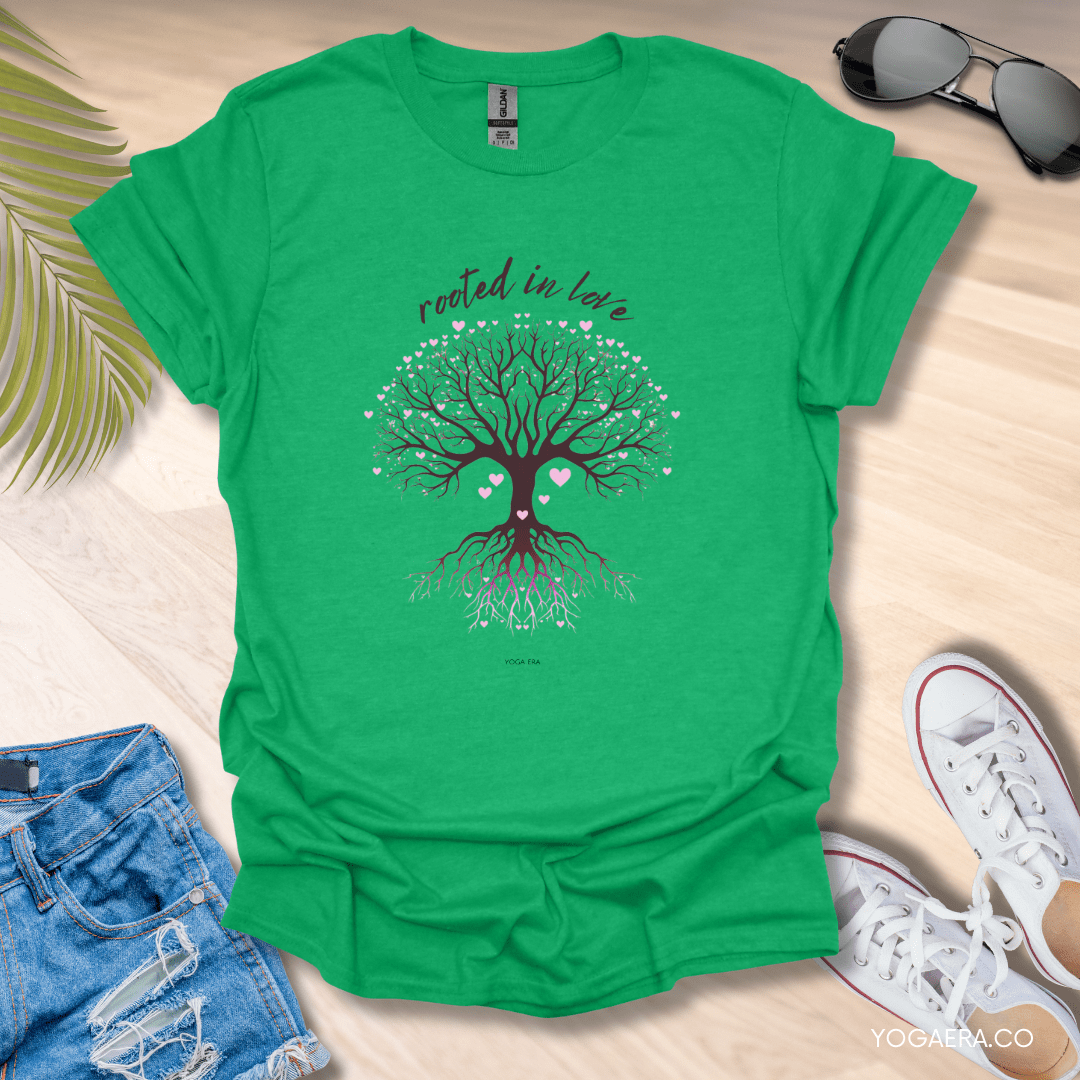 Rooted in Love Tree Tee Heather Irish Green / S T-Shirt Yoga Era