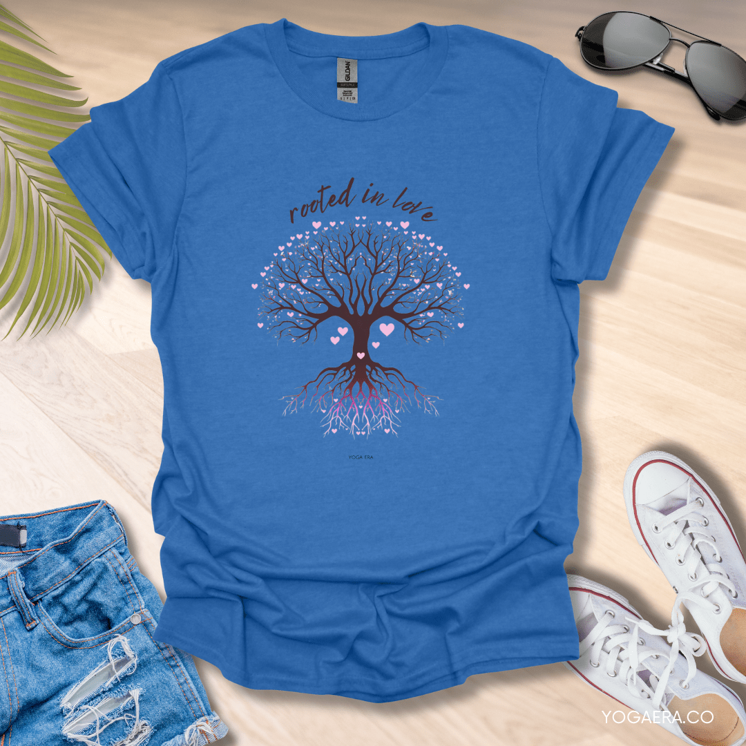 Rooted in Love Tree Tee Heather Royal / S T-Shirt Yoga Era