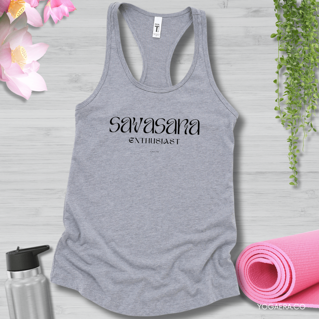 Savasana Enthusiast Tank XS / Heather Grey Tank Top Yoga Era