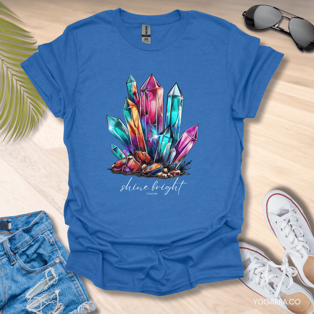 Shine Bright Crystal Tee Heather Royal / S T-Shirt Yoga Era