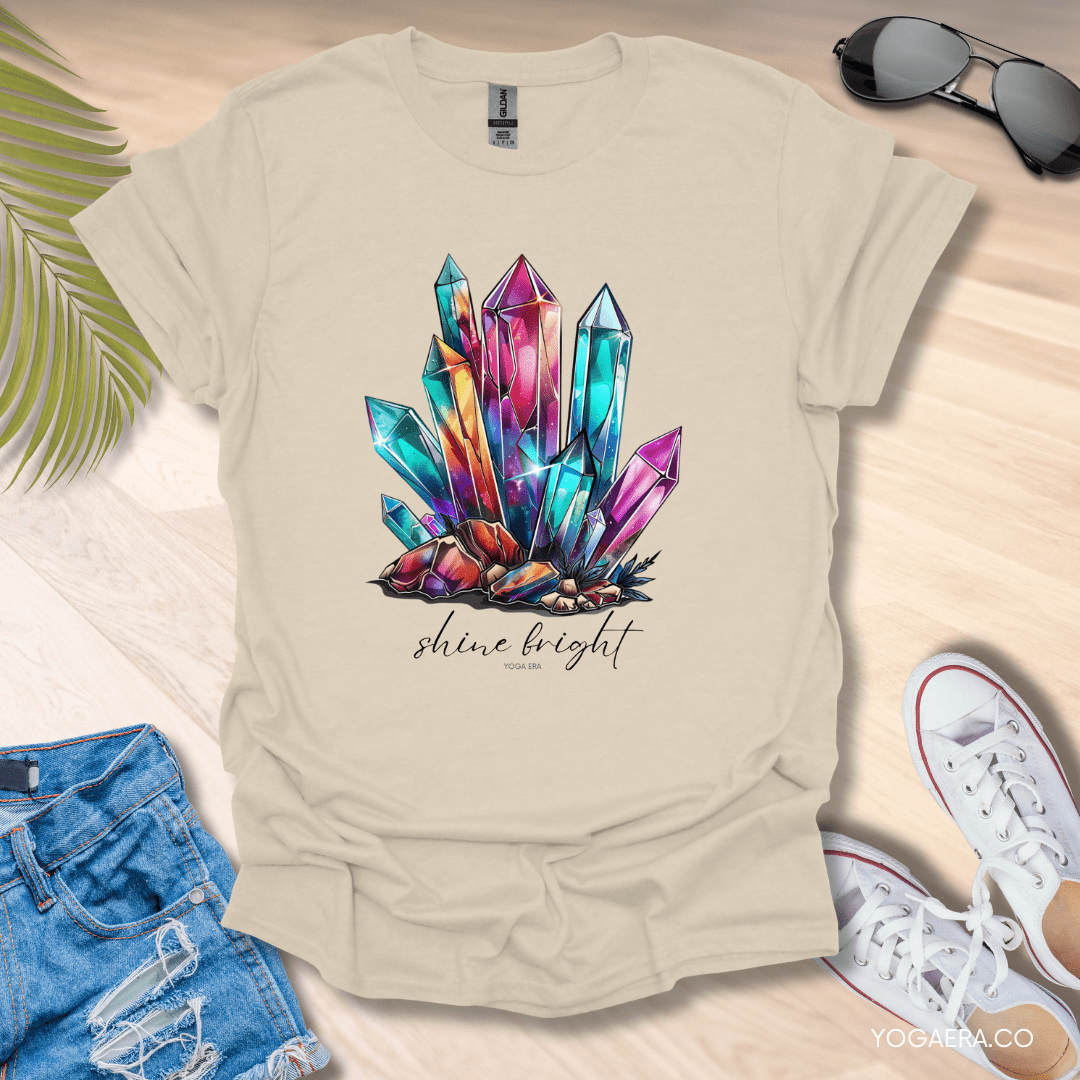Shine Bright Crystal Tee Natural / S T-Shirt Yoga Era